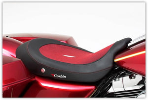 Close up of Motorcycle with Corbin Custom Stingray leather seat