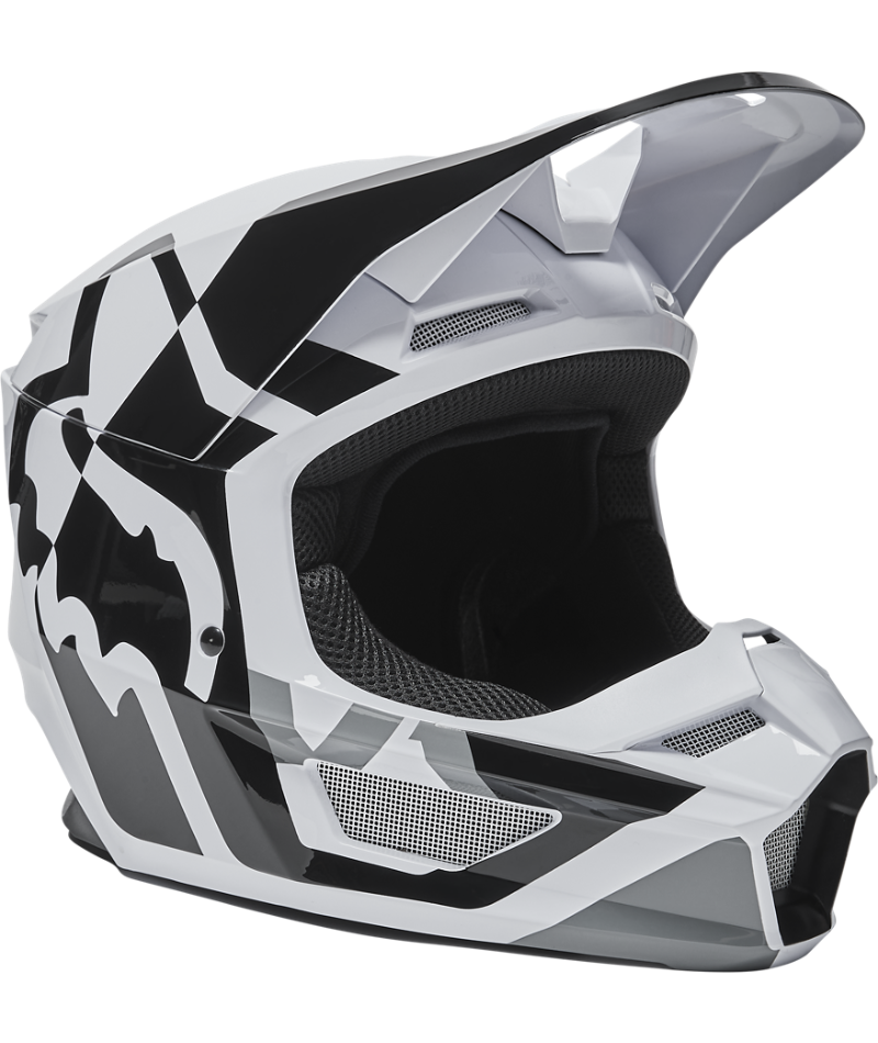 Fox Racing Youth Black/White V1 Lux Helmet