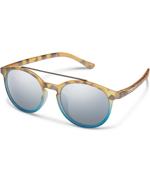 Smith - Suncloud Belmont Sunglasses - Matte Tortoise Blue Fade / Polarized Silver Mirror