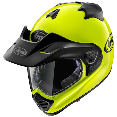 arai xd 5 off road helmet fluorescent yellow angle 1