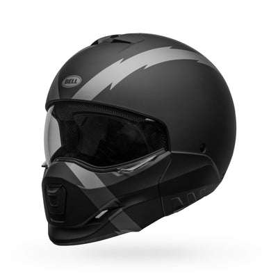 bell broozer modular street motorcycle helmet arc matte black gray front left