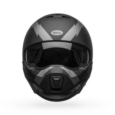 bell broozer modular street motorcycle helmet arc matte black gray front