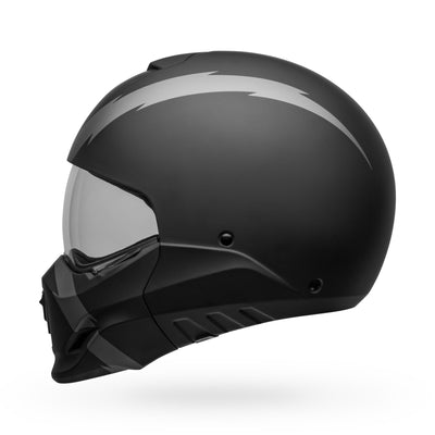 bell broozer modular street motorcycle helmet arc matte black gray left