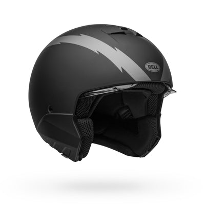 bell broozer modular street motorcycle helmet arc matte black gray no chin bar front right