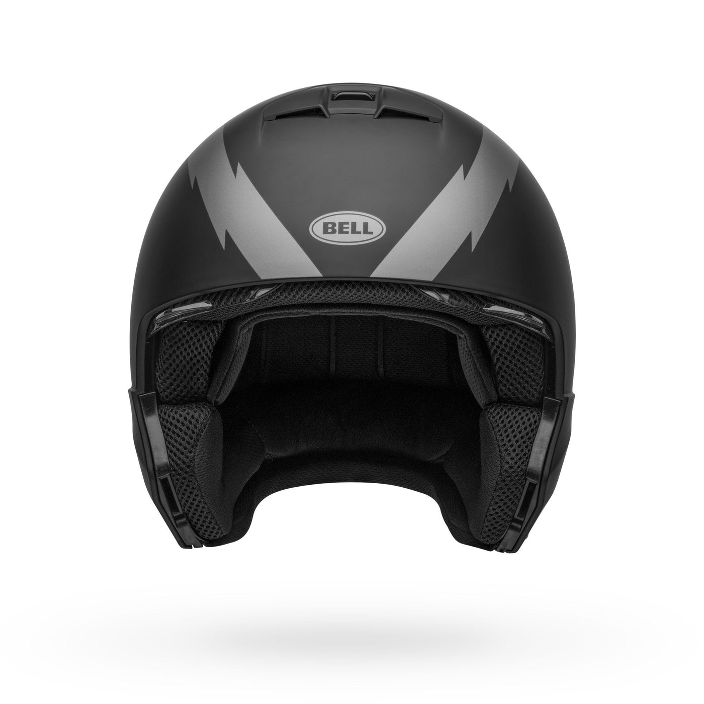 bell broozer modular street motorcycle helmet arc matte black gray no chin bar front