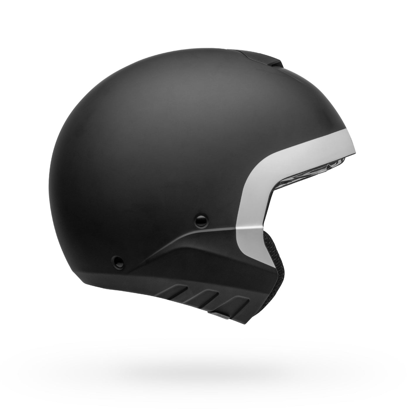 bell broozer modular street motorcycle helmet cranium matte black white no chin bar right