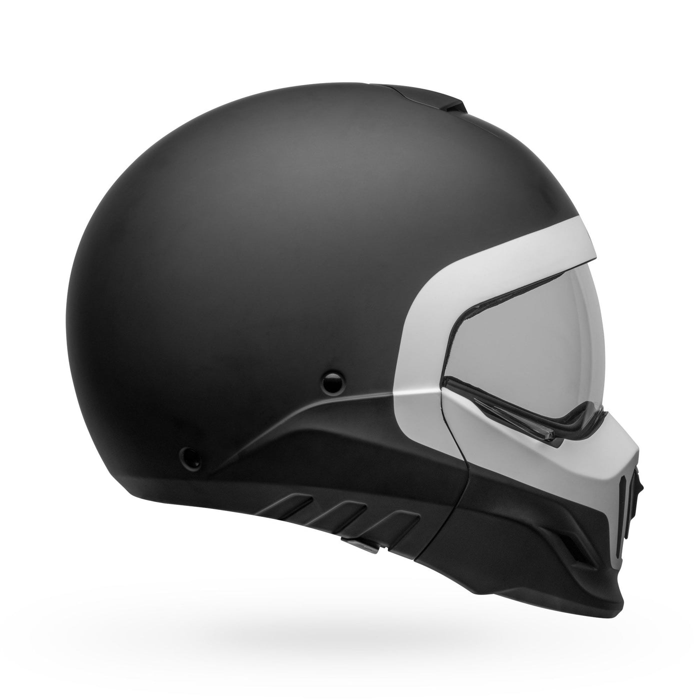 bell broozer modular street motorcycle helmet cranium matte black white right