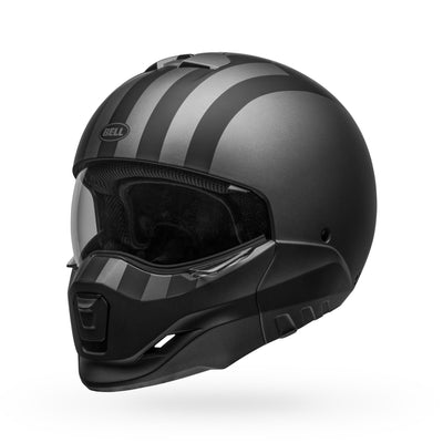 bell broozer modular street motorcycle helmet free ride matte gray black front left
