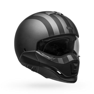 bell broozer modular street motorcycle helmet free ride matte gray black front right