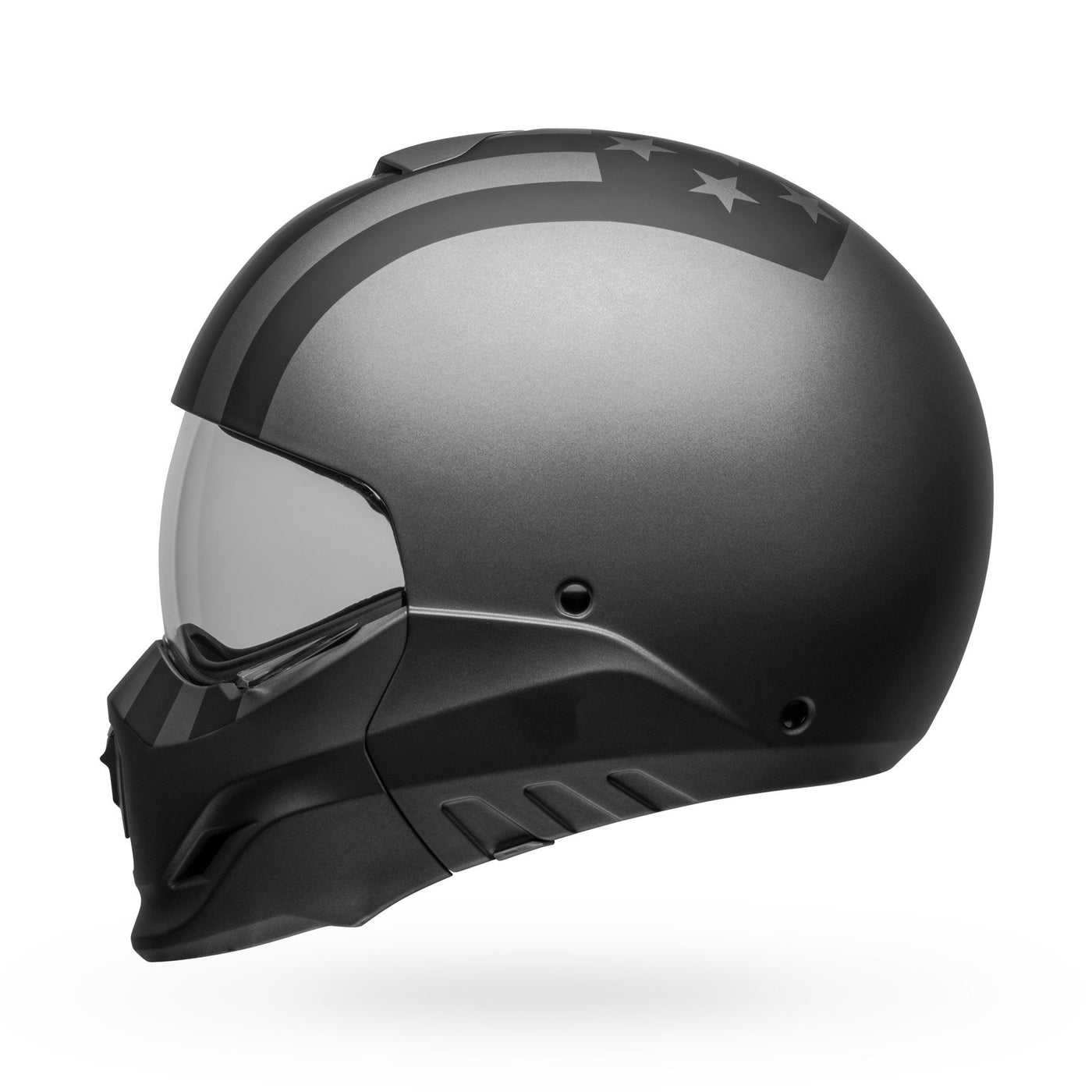 bell broozer modular street motorcycle helmet free ride matte gray black left