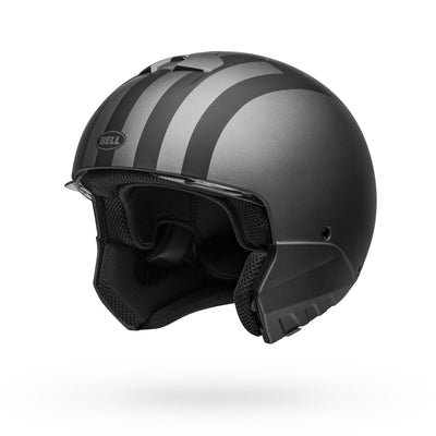 bell broozer modular street motorcycle helmet free ride matte gray black no chin bar front left