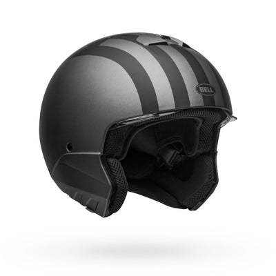 bell broozer modular street motorcycle helmet free ride matte gray black no chin bar front right