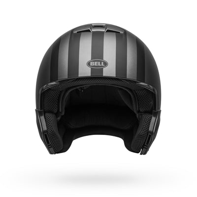 bell broozer modular street motorcycle helmet free ride matte gray black no chin bar front