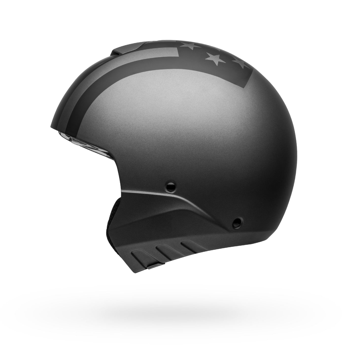 bell broozer modular street motorcycle helmet free ride matte gray black no chin bar left