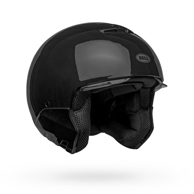 bell broozer modular street motorcycle helmet gloss black no chin bar front right
