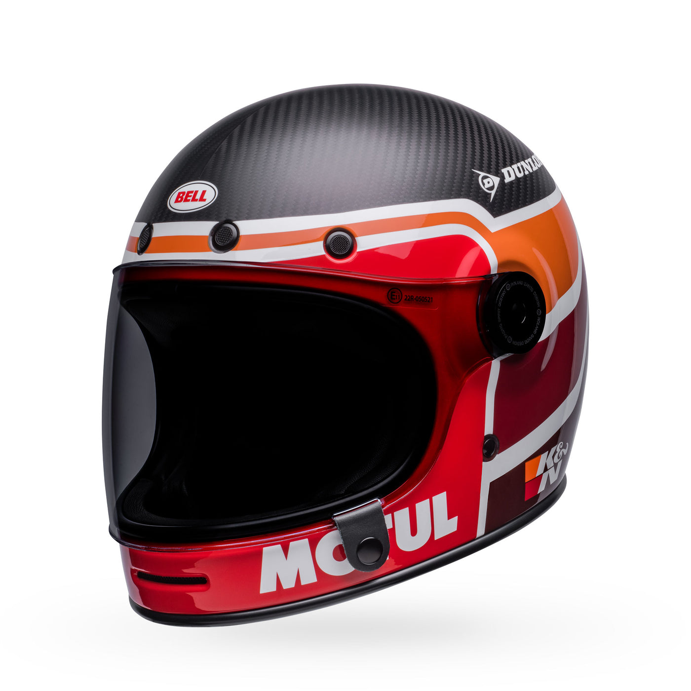 bell bullitt carbon culture classic motorcycle helmet rsd mulholland matte gloss black red front left