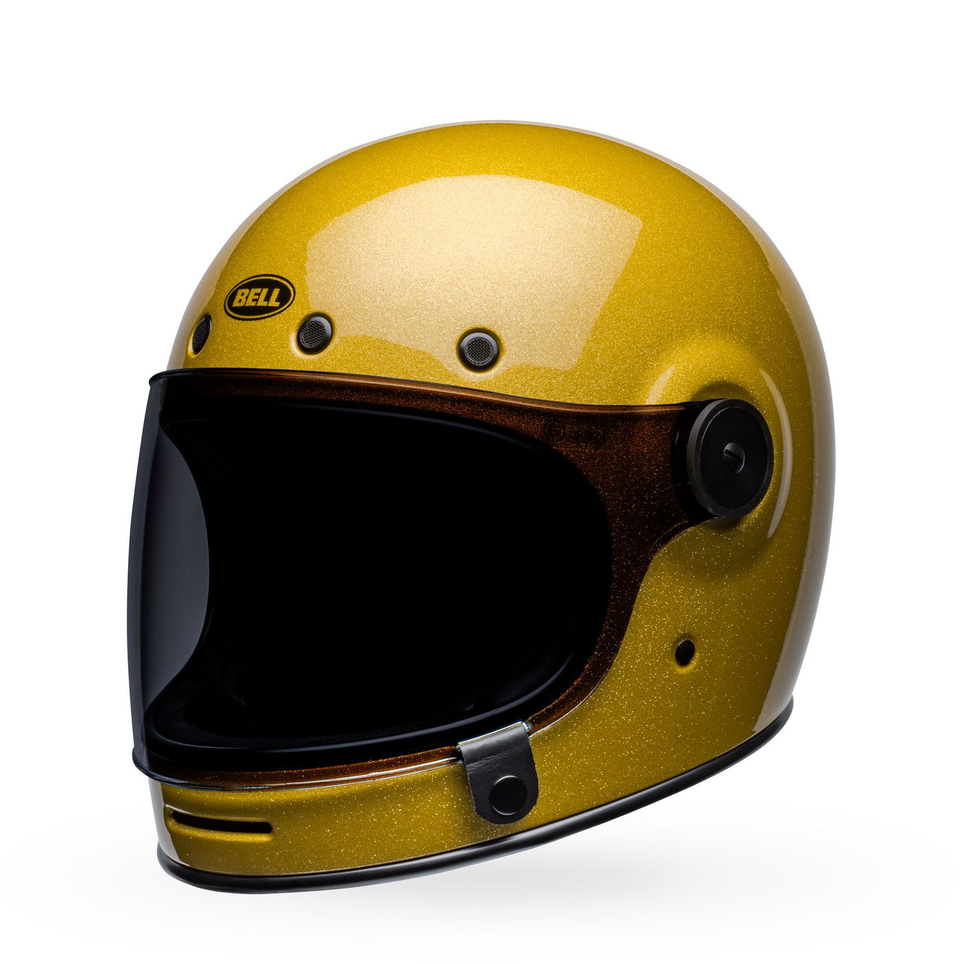 bell bullitt culture classic full face motorcycle helmet gloss gold flake front left