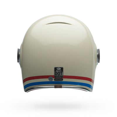 bell bullitt culture classic motorcycle helmet stripes gloss pearl white oxblood blue back
