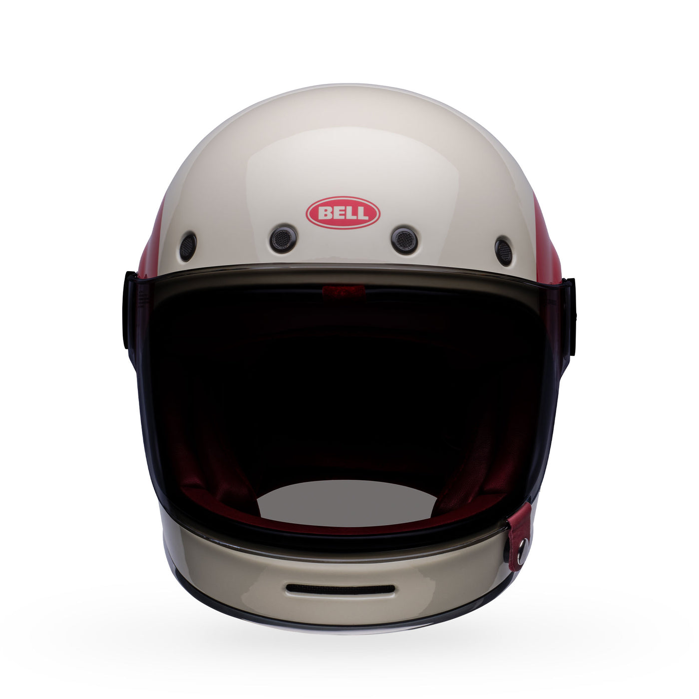 bell bullitt culture classic motorcycle helmet tt gloss vintage white oxblood front
