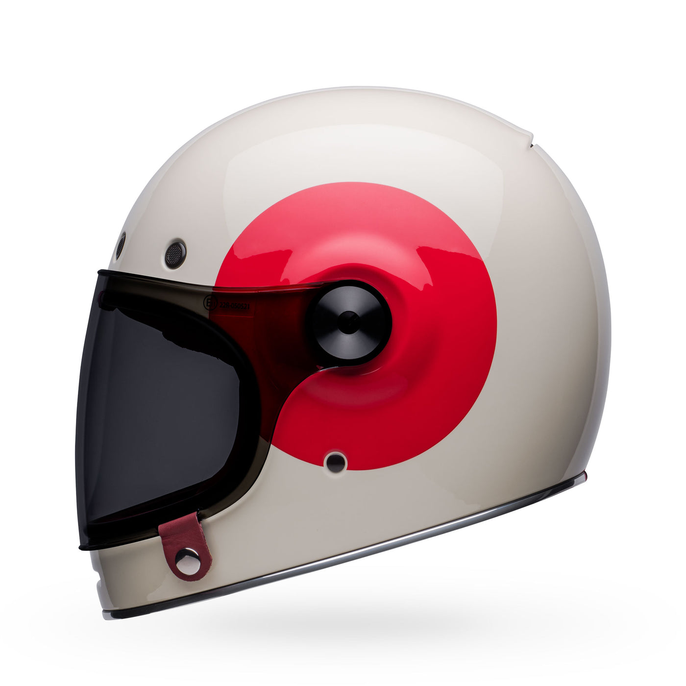 bell bullitt culture classic motorcycle helmet tt gloss vintage white oxblood left
