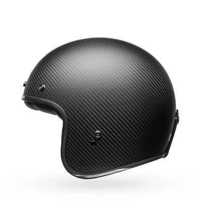 bell custom 500 carbon culture classic motorcycle helmet matte black carbon left