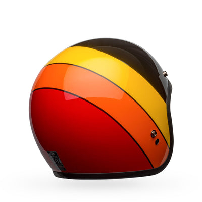 bell custom 500 culture classic open face motorcycle helmet riff gloss black yellow orange red back right