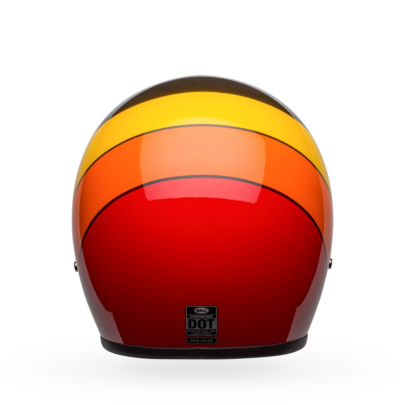 bell custom 500 culture classic open face motorcycle helmet riff gloss black yellow orange red back