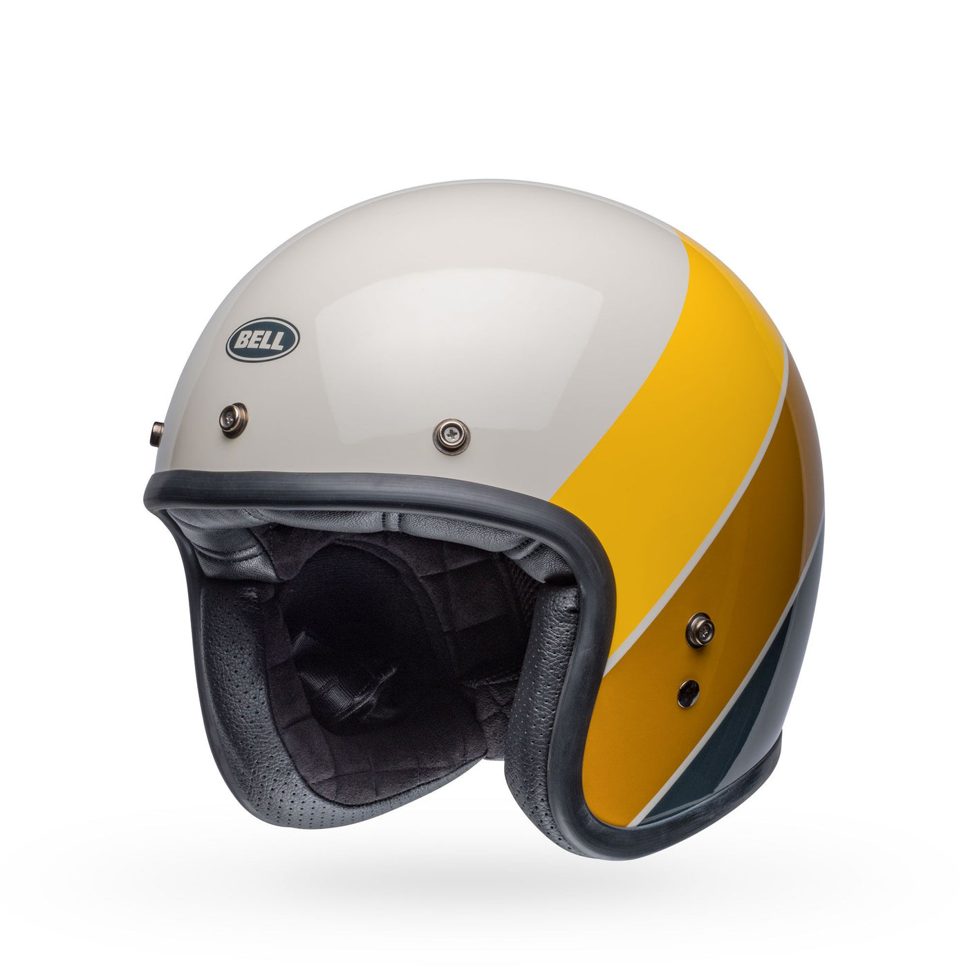 bell custom 500 culture classic open face motorcycle helmet riff gloss sand yellow front left