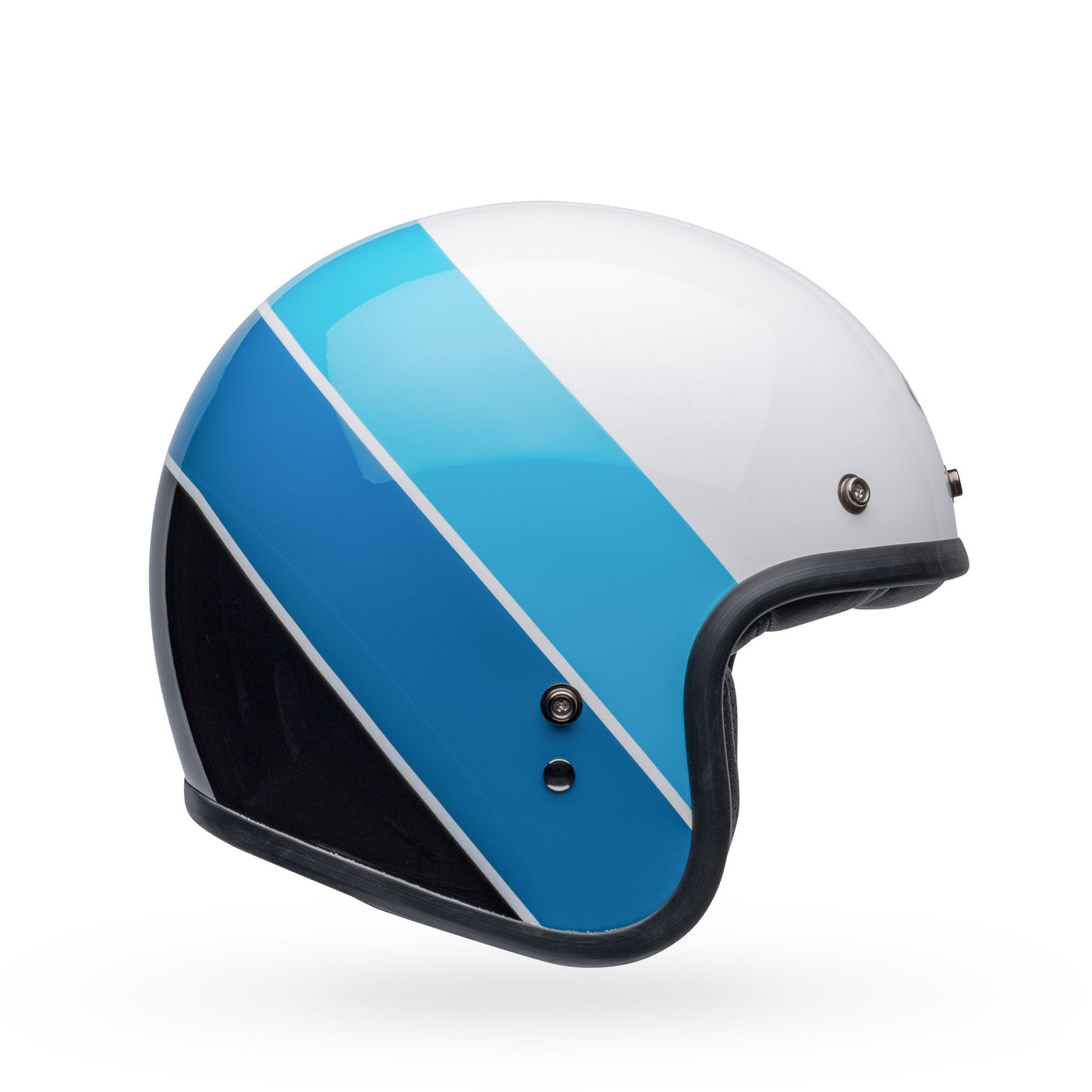 bell custom 500 culture classic open face motorcycle helmet riff gloss white blue right