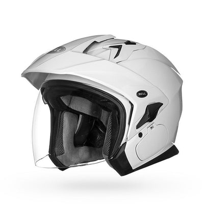 bell mag 9 cruiser motorcycle helmet gloss pearl white front left