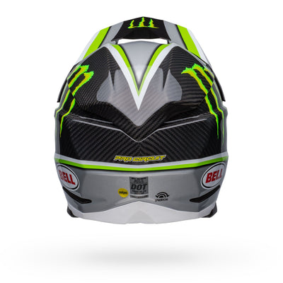 bell moto 10 spherical carbon dirt motorcycle helmet pro circuit replica 22 gloss black green back