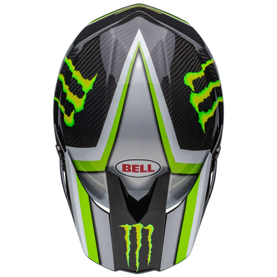 bell moto 10 spherical carbon dirt motorcycle helmet pro circuit replica 22 gloss black green top