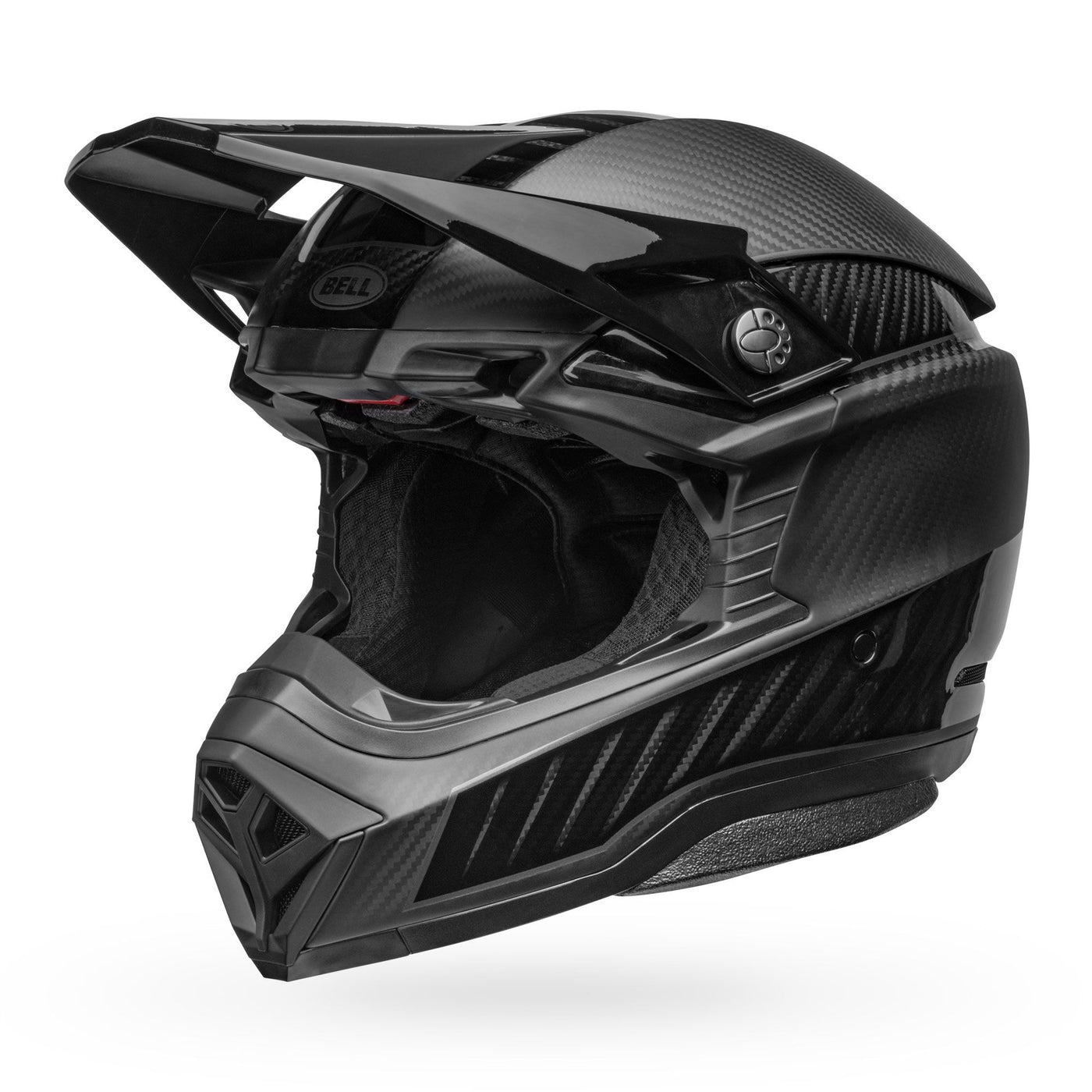 bell moto 10 spherical carbon dirt motorcycle helmet rhythm matte gloss black charcoal front left