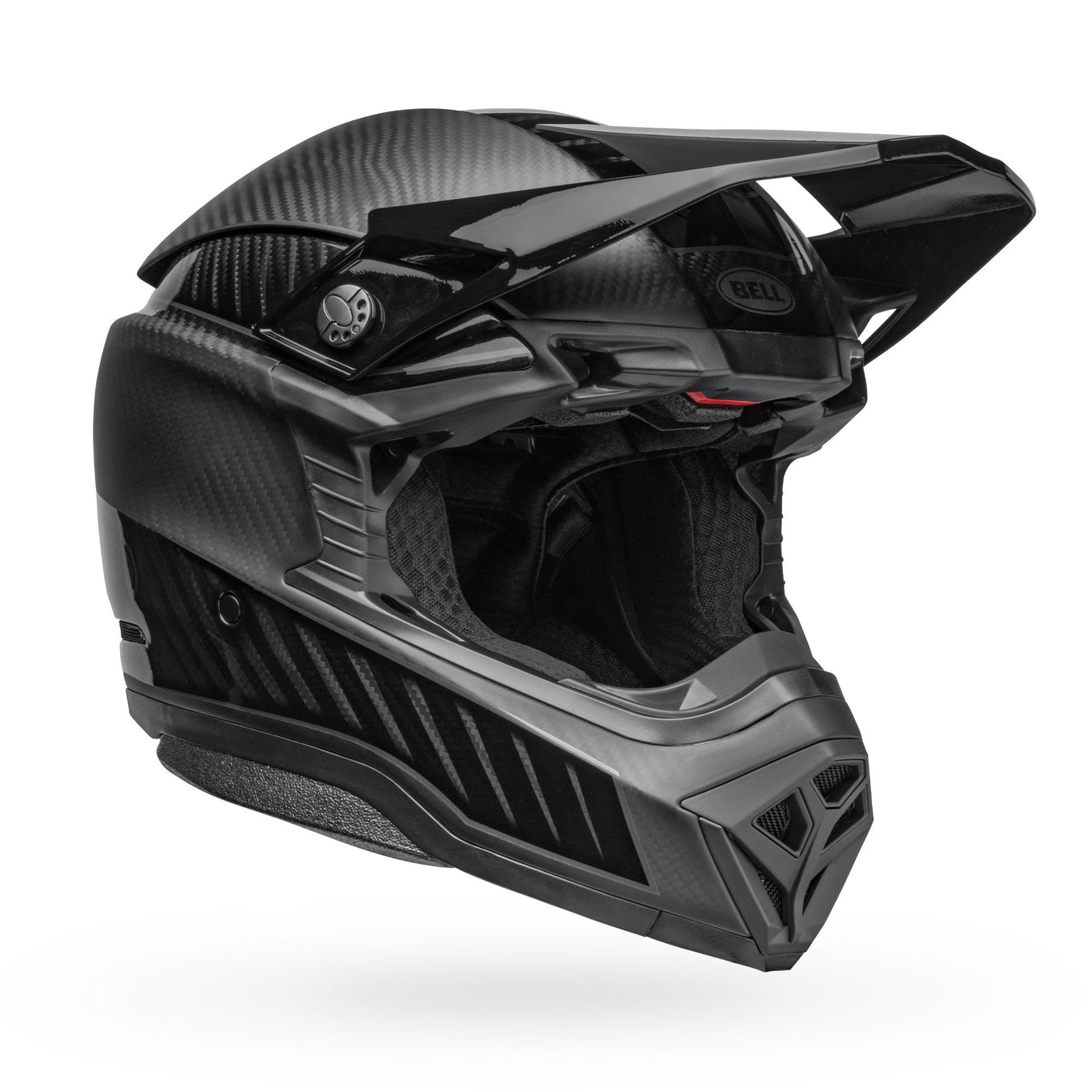 bell moto 10 spherical carbon dirt motorcycle helmet rhythm matte gloss black charcoal front right