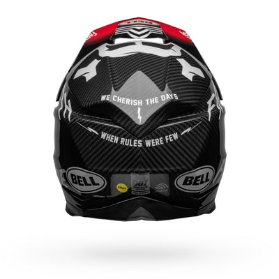 bell moto 10 spherical dirt motorcycle helmet fasthouse privateer gloss black red back