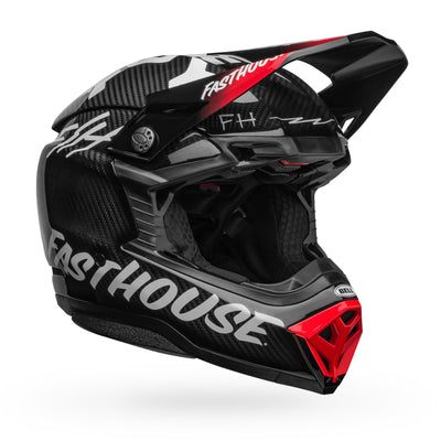 bell moto 10 spherical dirt motorcycle helmet fasthouse privateer gloss black red front right