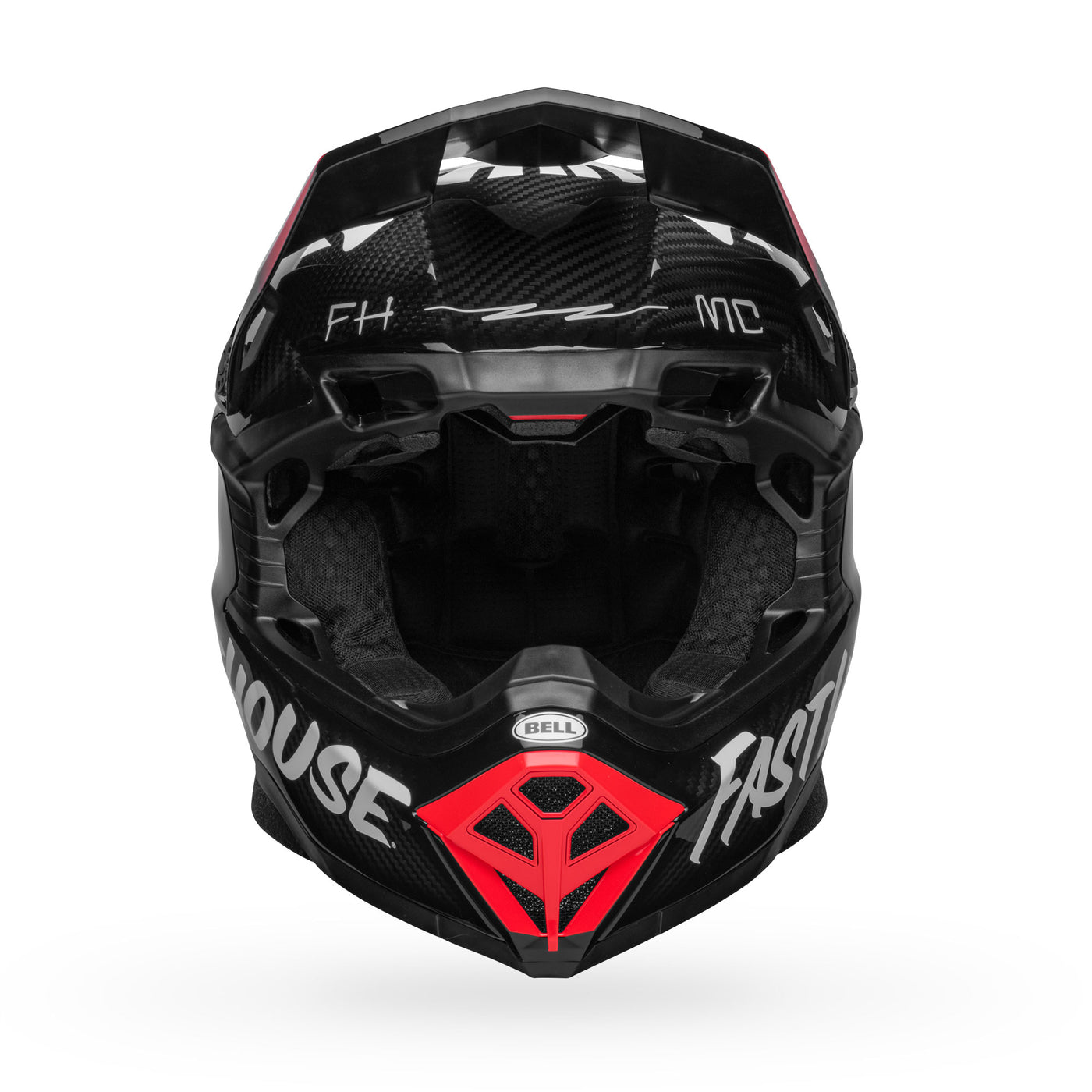 bell moto 10 spherical dirt motorcycle helmet fasthouse privateer gloss black red front