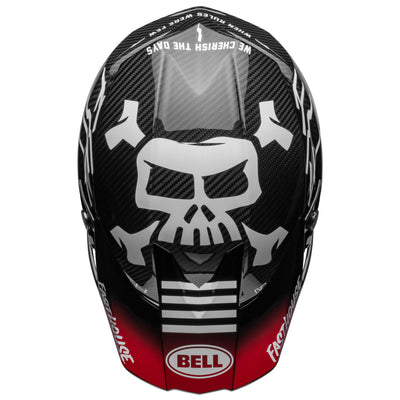 bell moto 10 spherical dirt motorcycle helmet fasthouse privateer gloss black red top