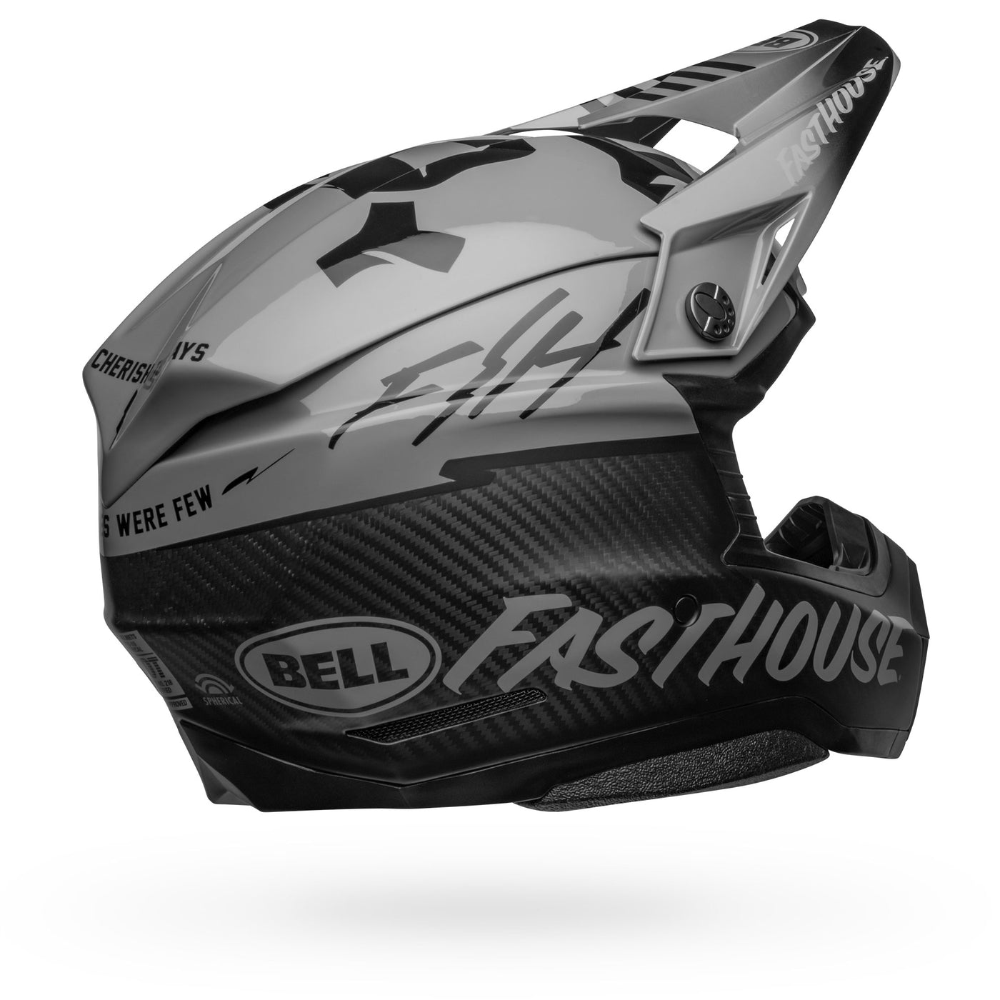 bell moto 10 spherical le dirt motorcycle helmet fasthouse bmf matte gloss gray black back right