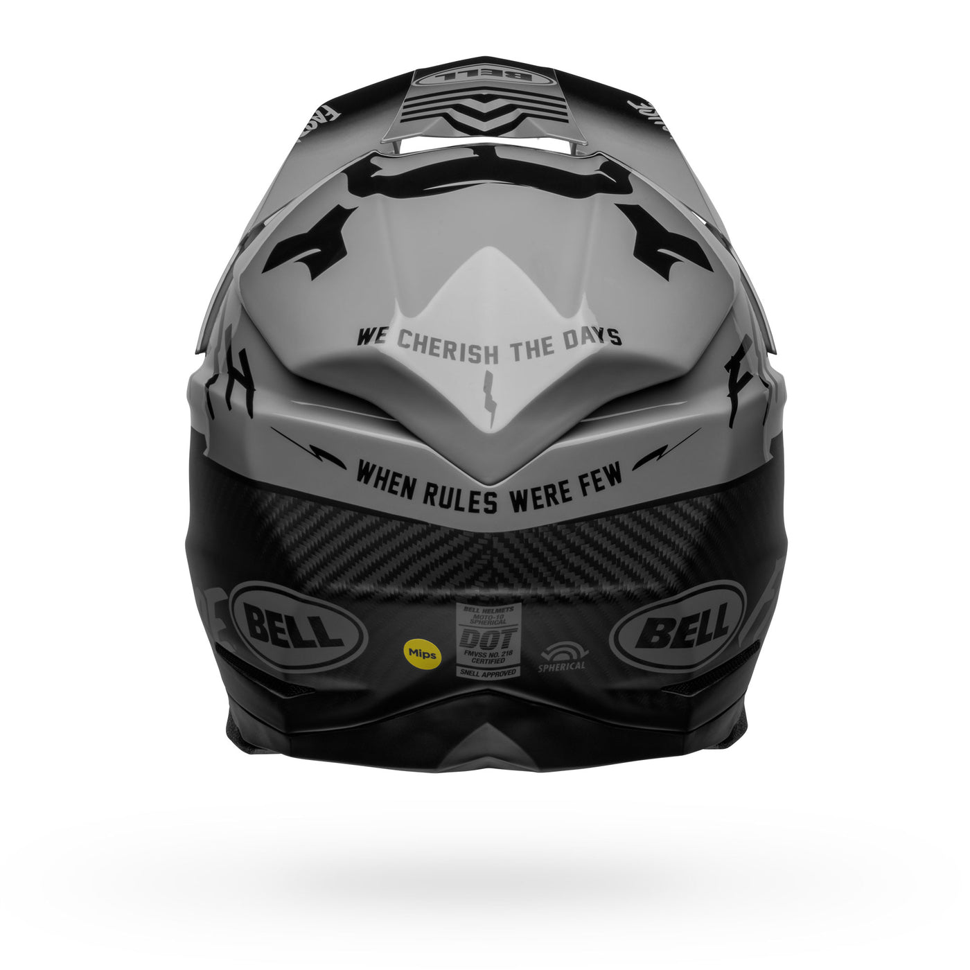 bell moto 10 spherical le dirt motorcycle helmet fasthouse bmf matte gloss gray black back
