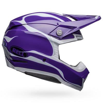 bell moto 10 spherical le dirt motorcycle helmet slayco gloss purple white right