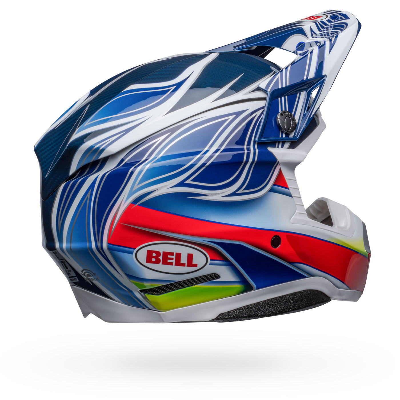 bell moto 10 spherical le dirt motorcycle helmet tomac replica 23 gloss blue white back right