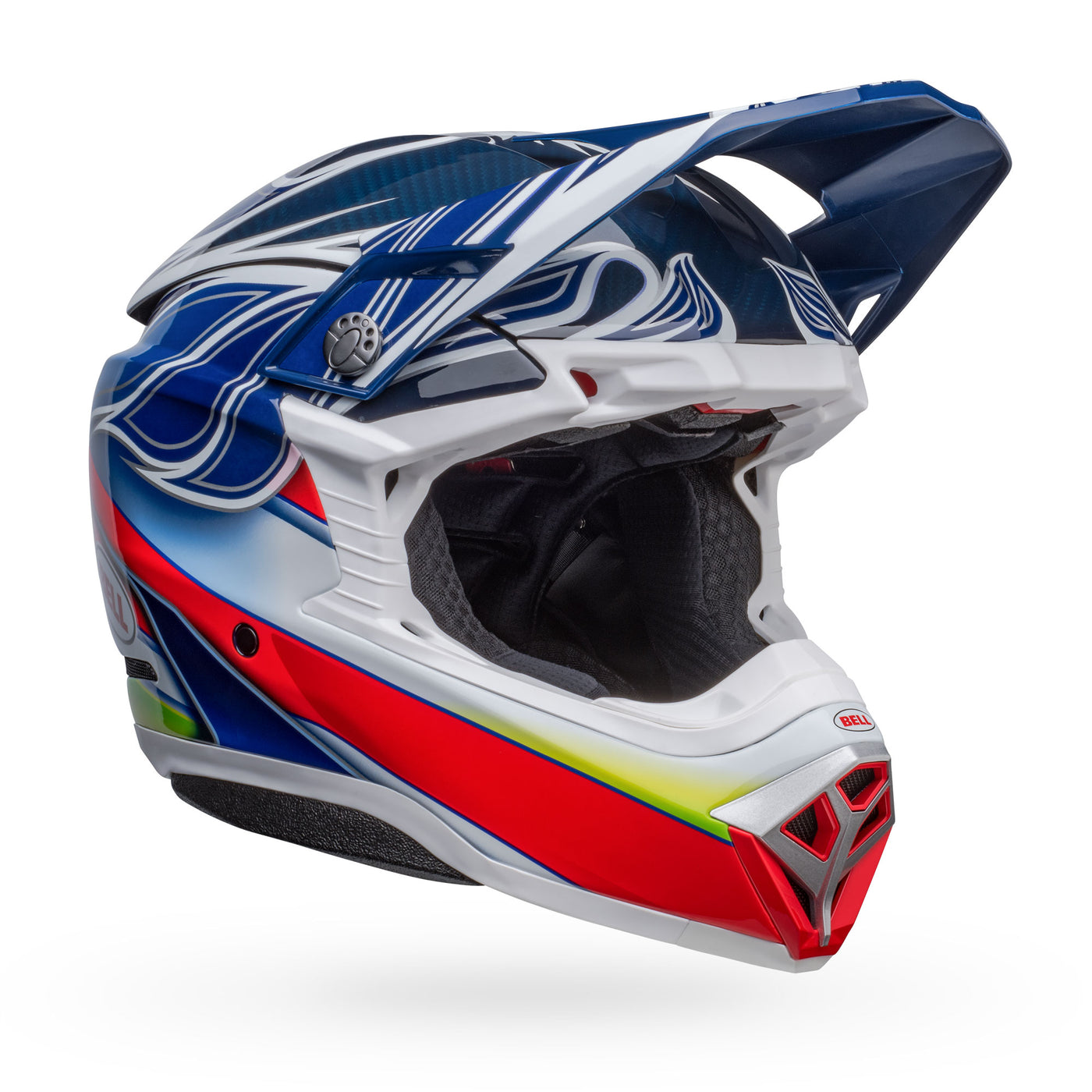 bell moto 10 spherical le dirt motorcycle helmet tomac replica 23 gloss blue white front right
