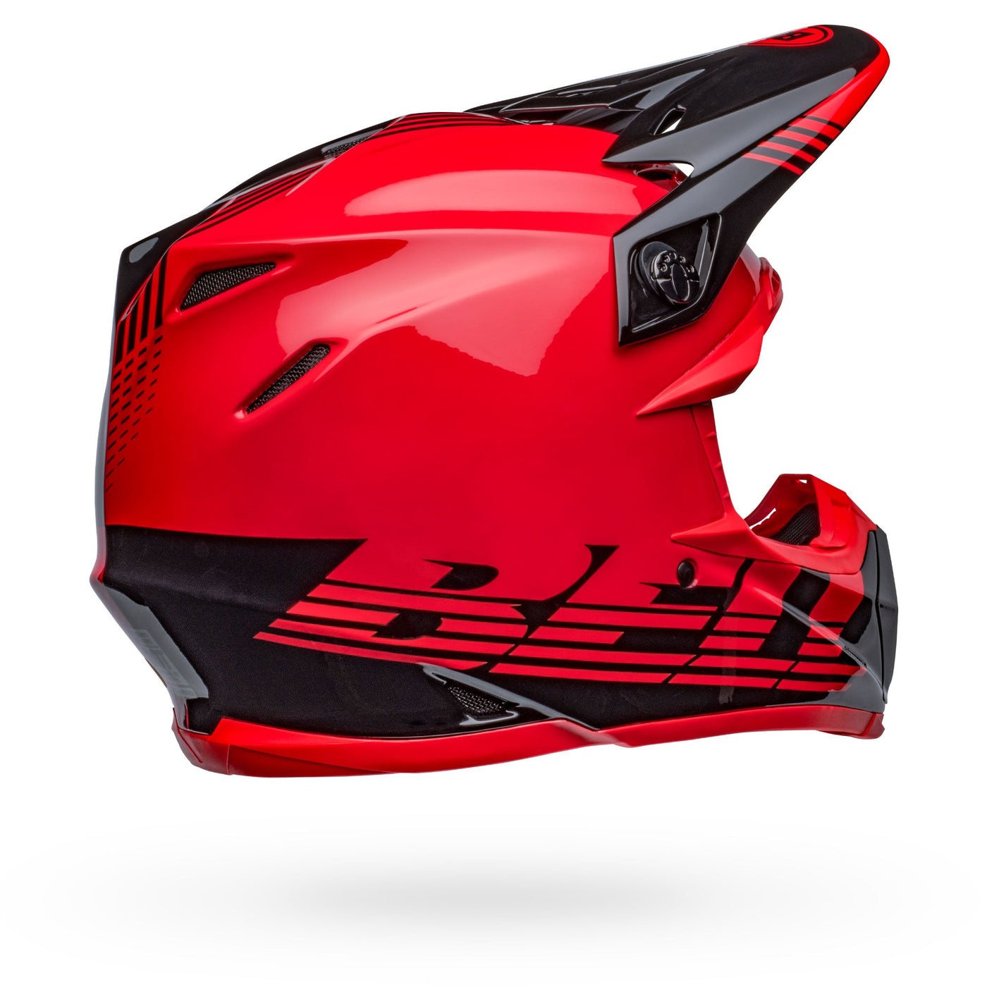bell moto 9 mips dirt motorcycle helmet louver gloss black red back right