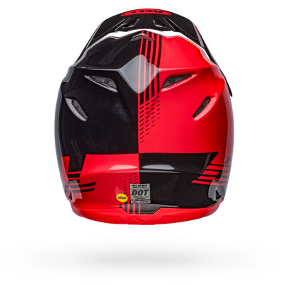 bell moto 9 mips dirt motorcycle helmet louver gloss black red back