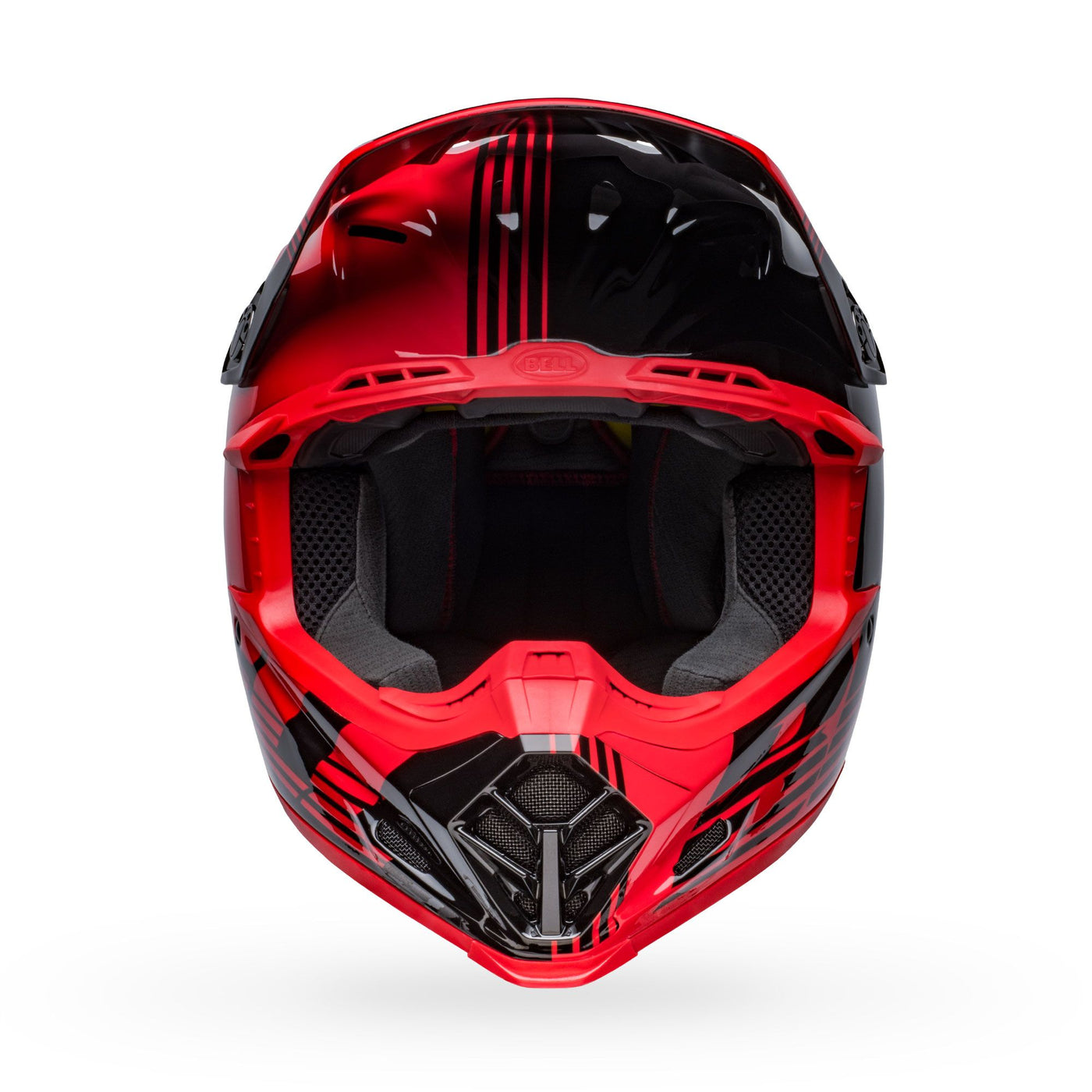 bell moto 9 mips dirt motorcycle helmet louver gloss black red front