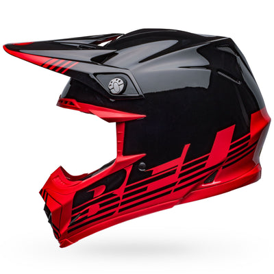bell moto 9 mips dirt motorcycle helmet louver gloss black red left