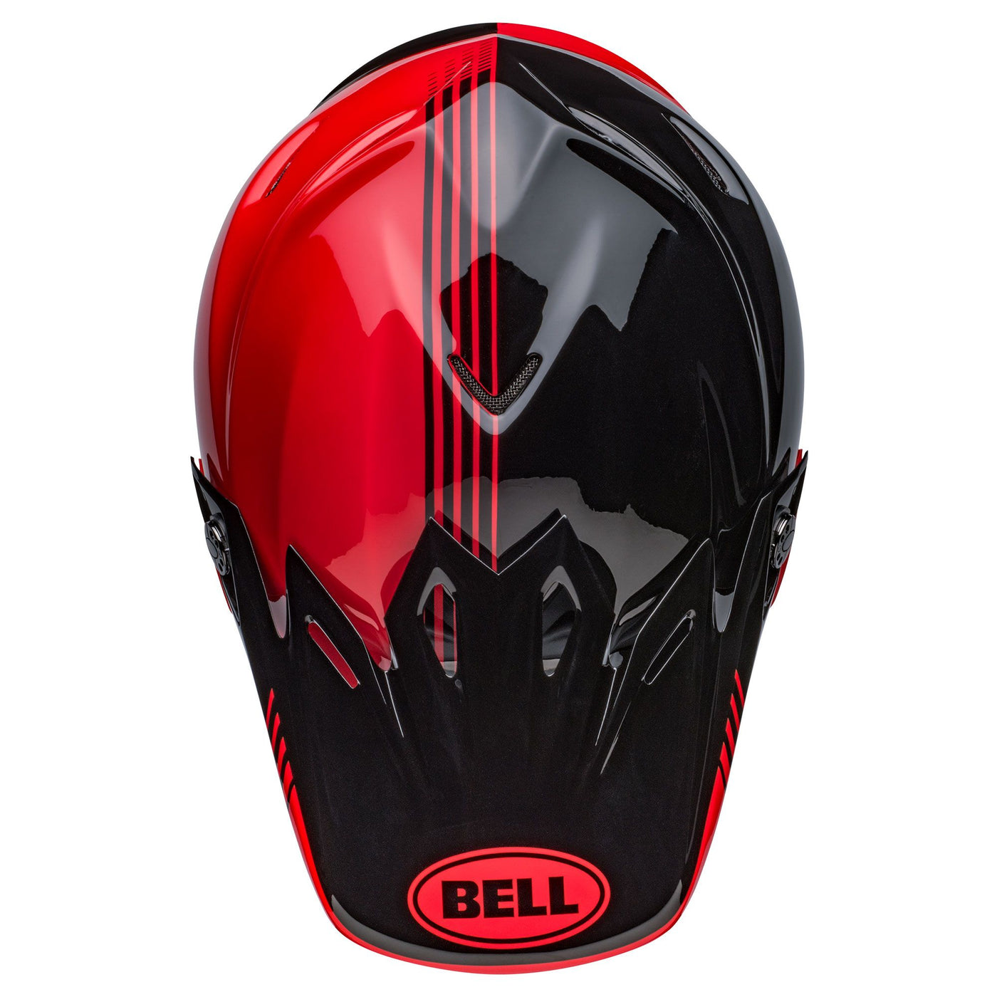 bell moto 9 mips dirt motorcycle helmet louver gloss black red top