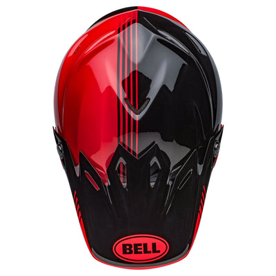 bell moto 9 mips dirt motorcycle helmet louver gloss black red top