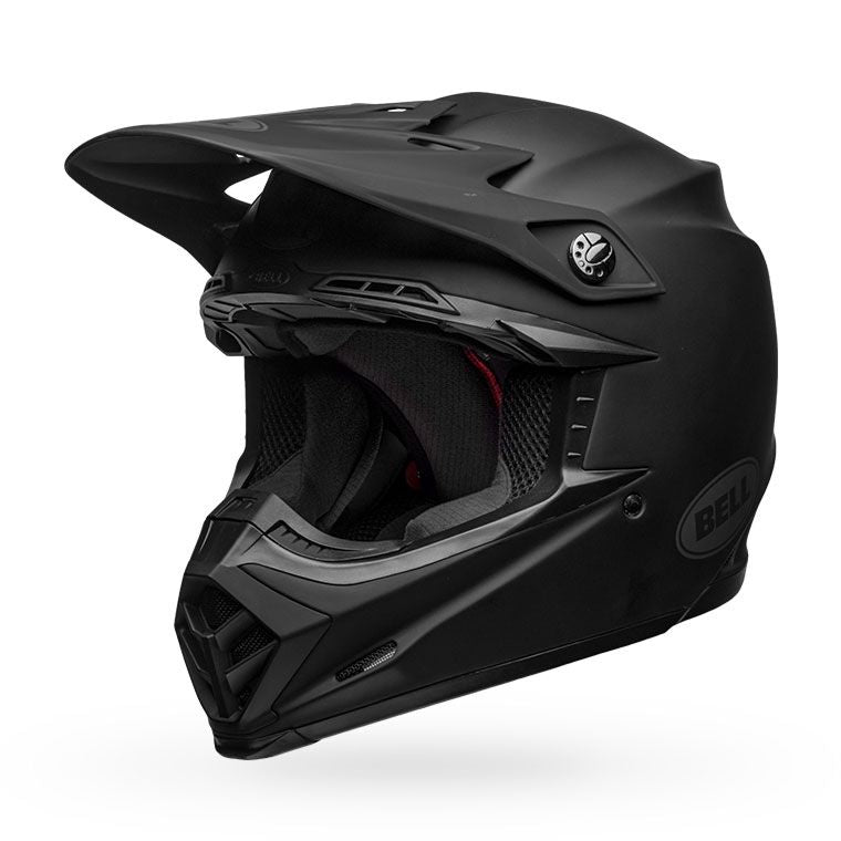 bell moto 9 mips dirt motorcycle helmet matte black front left